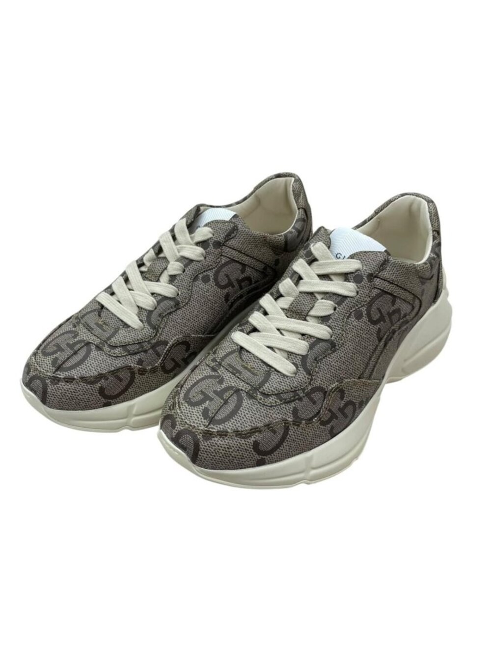 Gucci 100 Rhyton Sneakers Beige GG Supreme Canvas Print